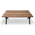 Walter Megapap Mdf/metallic table in walnut color 140x80x75cm.