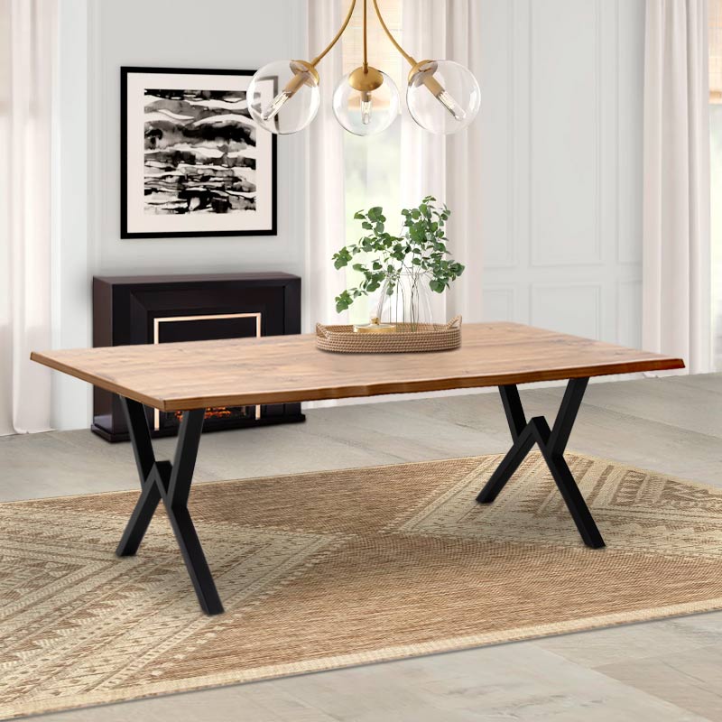 Walter Megapap Mdf/metallic table in acacia color 200x100x75cm.