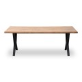 Walter Megapap Mdf/metallic table in acacia color 200x100x75cm.