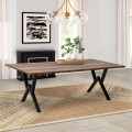 Walter Megapap Mdf/metallic table in walnut color 200x100x75cm.