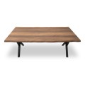 Walter Megapap Mdf/metallic table in walnut color 200x100x75cm.