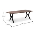 Walter Megapap Mdf/metallic table in walnut color 200x100x75cm.