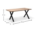 Jeremy Megapap Mdf/metallic table in acacia color 140x80x75cm.