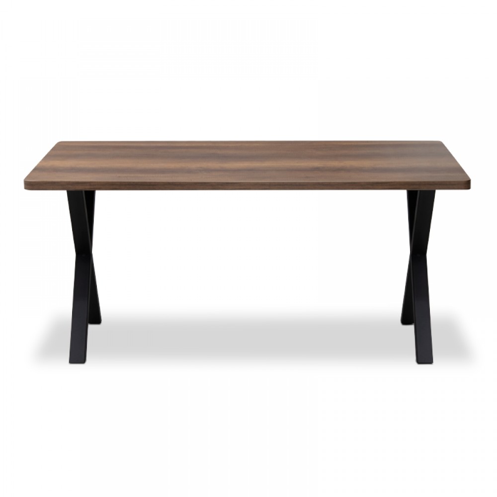 Τραπέζι Jeremy Megapap Mdf - μεταλλικό χρώμα καρυδί 140x80x75εκ.