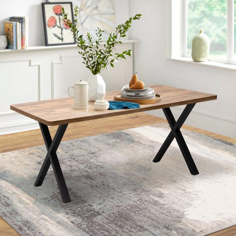 Jeremy Megapap Mdf/metallic table in acacia color 160x80x75cm.