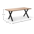 Jeremy Megapap Mdf/metallic table in acacia color 160x80x75cm.