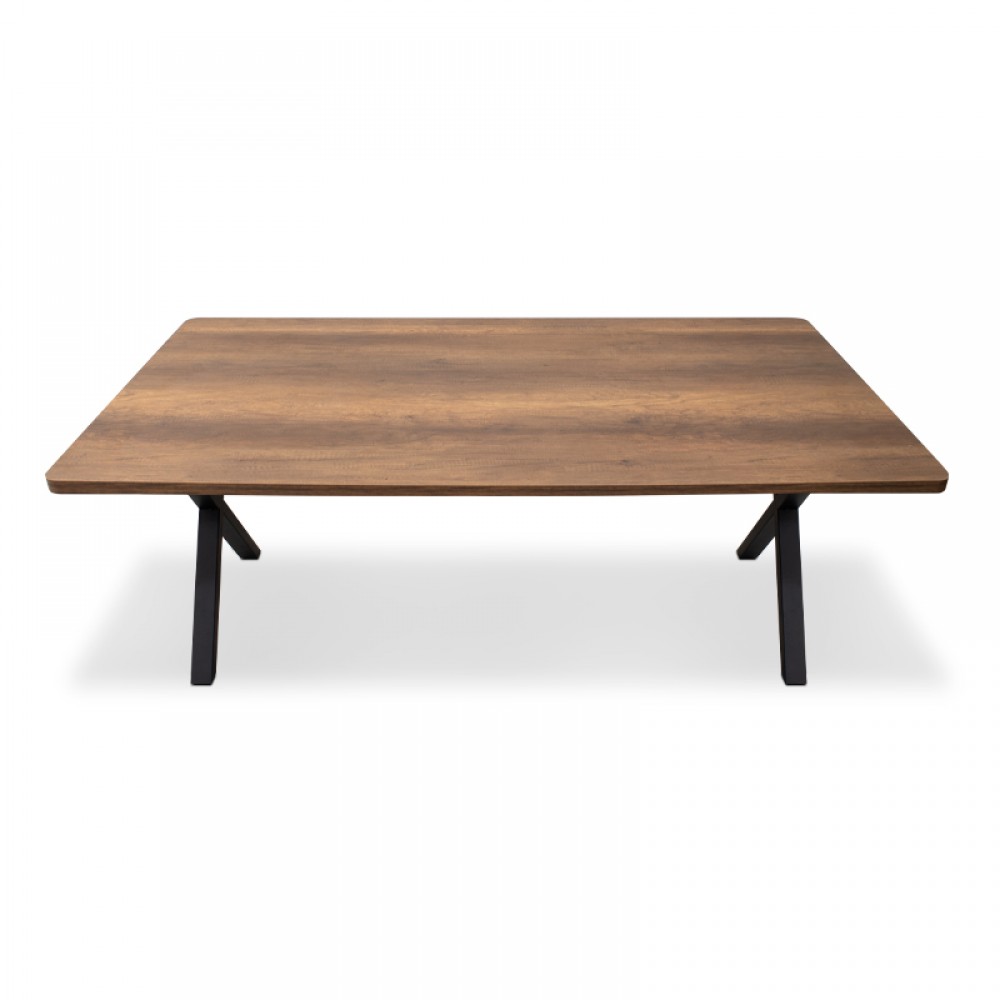 Τραπέζι Jeremy Megapap Mdf - μεταλλικό χρώμα καρυδί 200x100x75εκ.