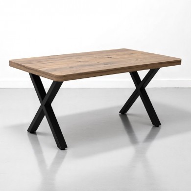 Jeremy Megapap metallic - Mdf coffee table in acacia color 100x60x45cm.