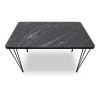 Τραπέζι Roger Megapap Mdf - μεταλλικό χρώμα μαύρο εφέ μαρμάρου 120x70x75εκ.