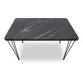 Roger Megapap Mdf/metallic table in black marble effect color 120x70x75cm.