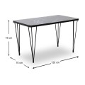 Roger Megapap Mdf/metallic table in black marble effect color 120x70x75cm.
