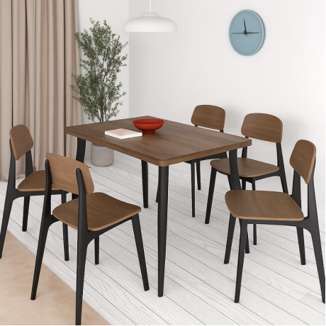 Levico Megapap Mdf/metallic table in smoked walnut color 120x70x75cm.