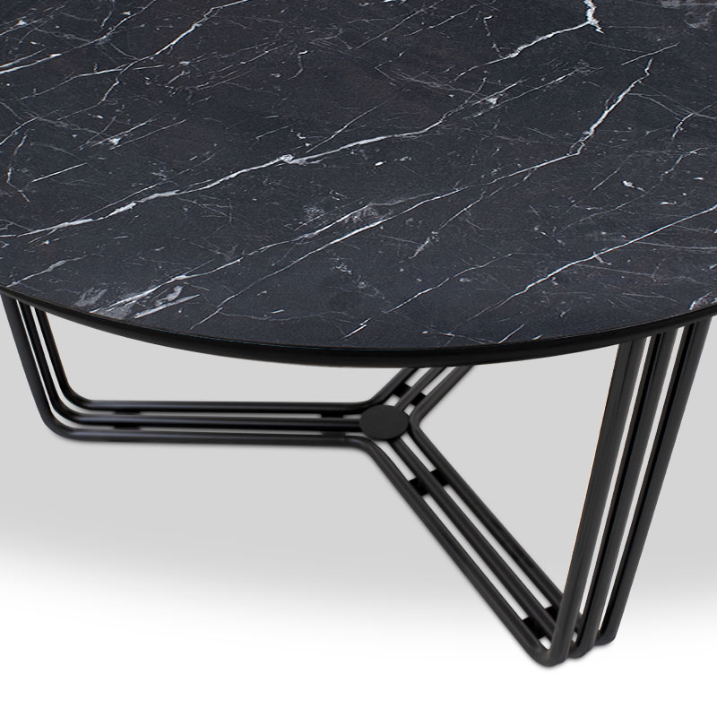 Catania Megapap Mdf/metallic coffee table in black marble effect color 82,5x82,5x42cm.