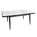 Karen Megapap MDF - metal table extendable color white - black 130/160x80x75cm.