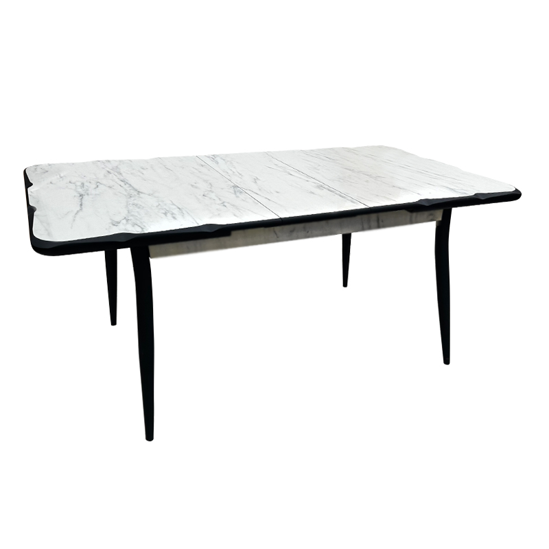 Karen Megapap MDF - metal table extendable color white - black 130/160x80x75cm.