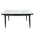Karen Megapap MDF - metal table extendable color white - black 130/160x80x75cm.