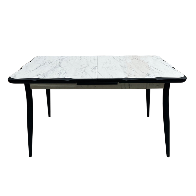 Karen Megapap MDF - metal table extendable color white - black 130/160x80x75cm.