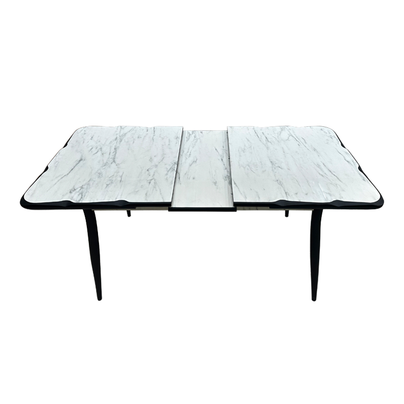 Karen Megapap MDF - metal table extendable color white - black 130/160x80x75cm.
