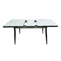 Karen Megapap MDF - metal table extendable color white - black 130/160x80x75cm.