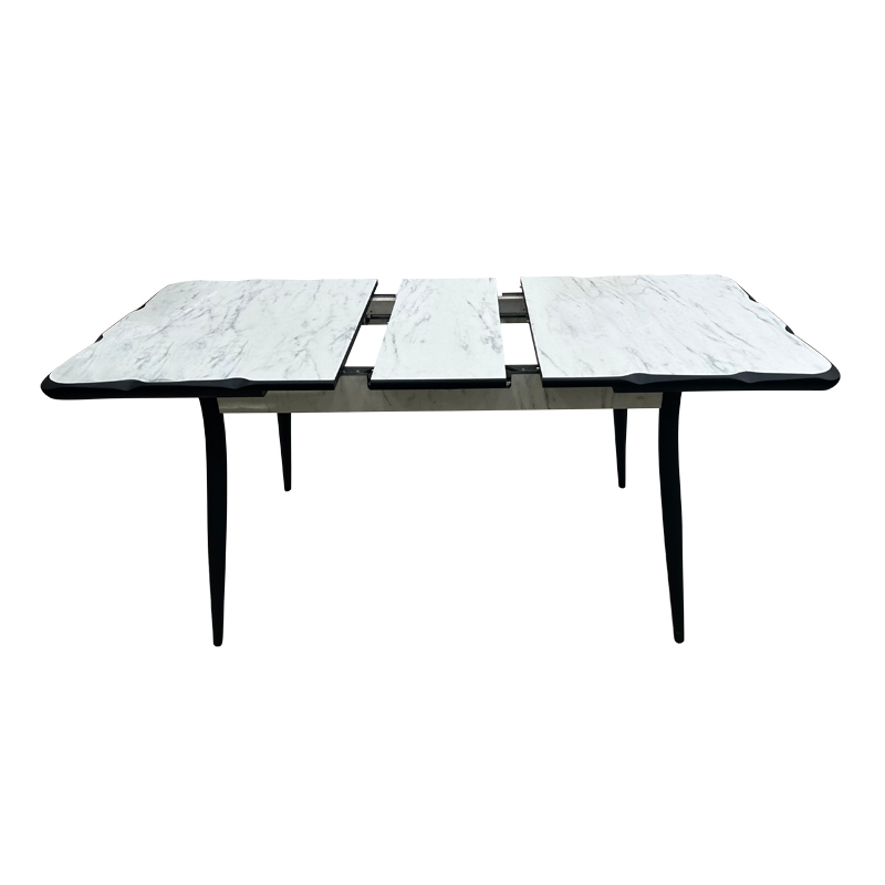 Karen Megapap MDF - metal table extendable color white - black 130/160x80x75cm.