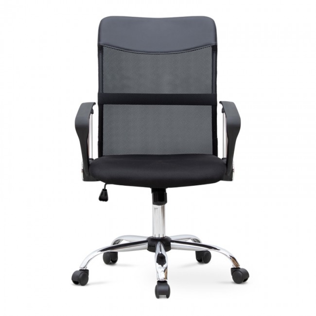 Καρέκλα γραφείου Franco Megapap με ύφασμα Mesh χρώμα μαύρο 59x57x95/105εκ.