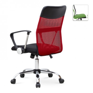 Franco Megapap office chair with Mesh fabric in red - black color 59x57x95/105cm.