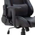 Alonso Megapap PU leather office gaming chair in black color 67x70x125/135cm.
