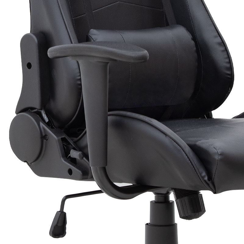 Alonso Megapap PU leather office gaming chair in black color 67x70x125/135cm.