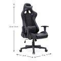 Alonso Megapap PU leather office gaming chair in black color 67x70x125/135cm.