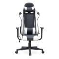 Alonso Megapap PU leather office gaming chair in white - black color 67x70x125/135cm.