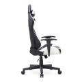 Alonso Megapap PU leather office gaming chair in white - black color 67x70x125/135cm.