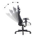 Alonso Megapap PU leather office gaming chair in white - black color 67x70x125/135cm.