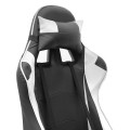 Alonso Megapap PU leather office gaming chair in white - black color 67x70x125/135cm.