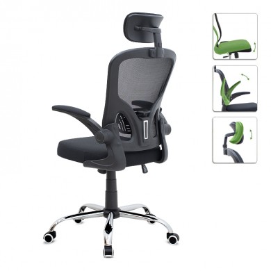 Falcon Megapap office chair with Mesh fabric in black color 68x65x119/129cm.