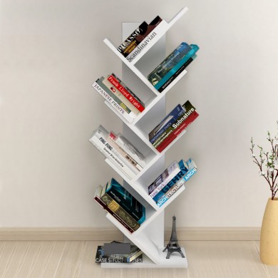 Milton Megapap melamine bookcase in white color 44x22x121cm.