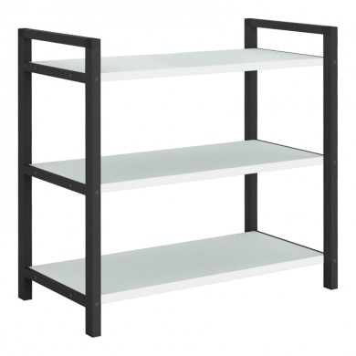 Navari Megapap metallic - melamine shoe rack of 9 pairs in black - white color 66x36x70cm.