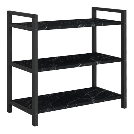 Navari Megapap metallic - melamine shoe rack of 9 pairs in black marble effect color 66x36x70cm.