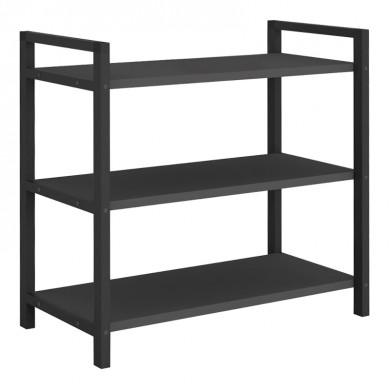 Navari Megapap metallic - melamine shoe rack of 9 pairs in black - anthracite color 66x36x70cm.