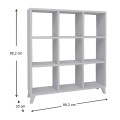 Saul Megapap melamine bookcase in white color 88,2x20x88,2cm.