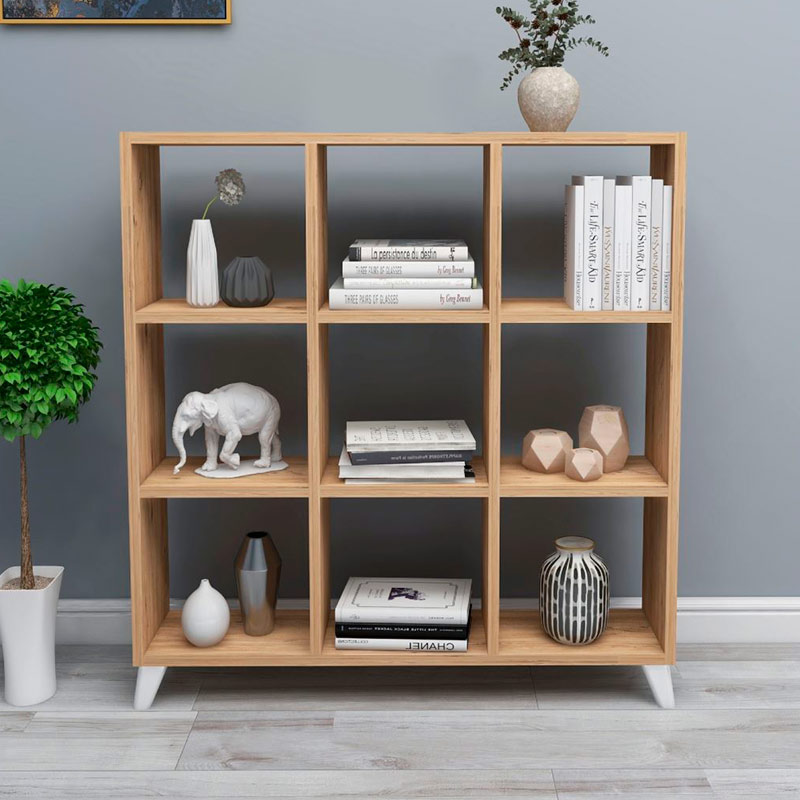 Saul Megapap melamine bookcase in pine oak color 88,2x20x88,2cm.