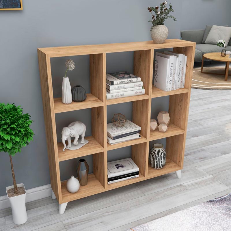 Saul Megapap melamine bookcase in pine oak color 88,2x20x88,2cm.