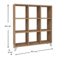 Saul Megapap melamine bookcase in pine oak color 88,2x20x88,2cm.
