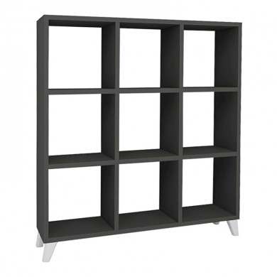 Saul Megapap melamine bookcase in anthracite color 88,2x20x88,2cm.