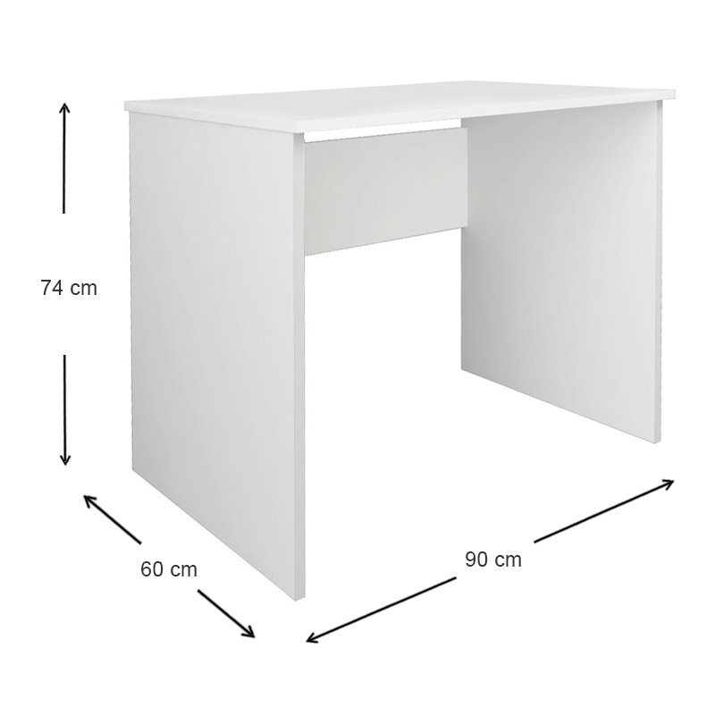 Kalen Megapap melamine office desk in white color 90x60x74cm.
