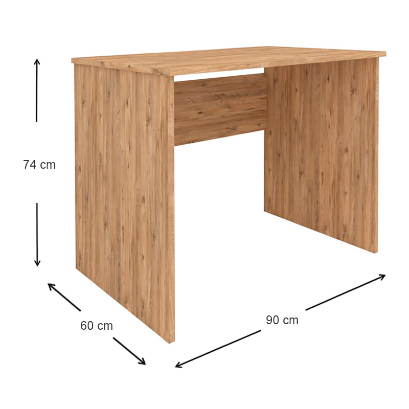 Kalen Megapap melamine office desk in pine oak color 90x60x74cm.
