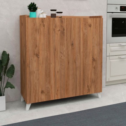 Ντουλάπι κουζίνας/μπάνιου - Παπουτσοθήκη μελαμίνης Noho Megapap χρώμα pine oak 90x30x103,5εκ.
