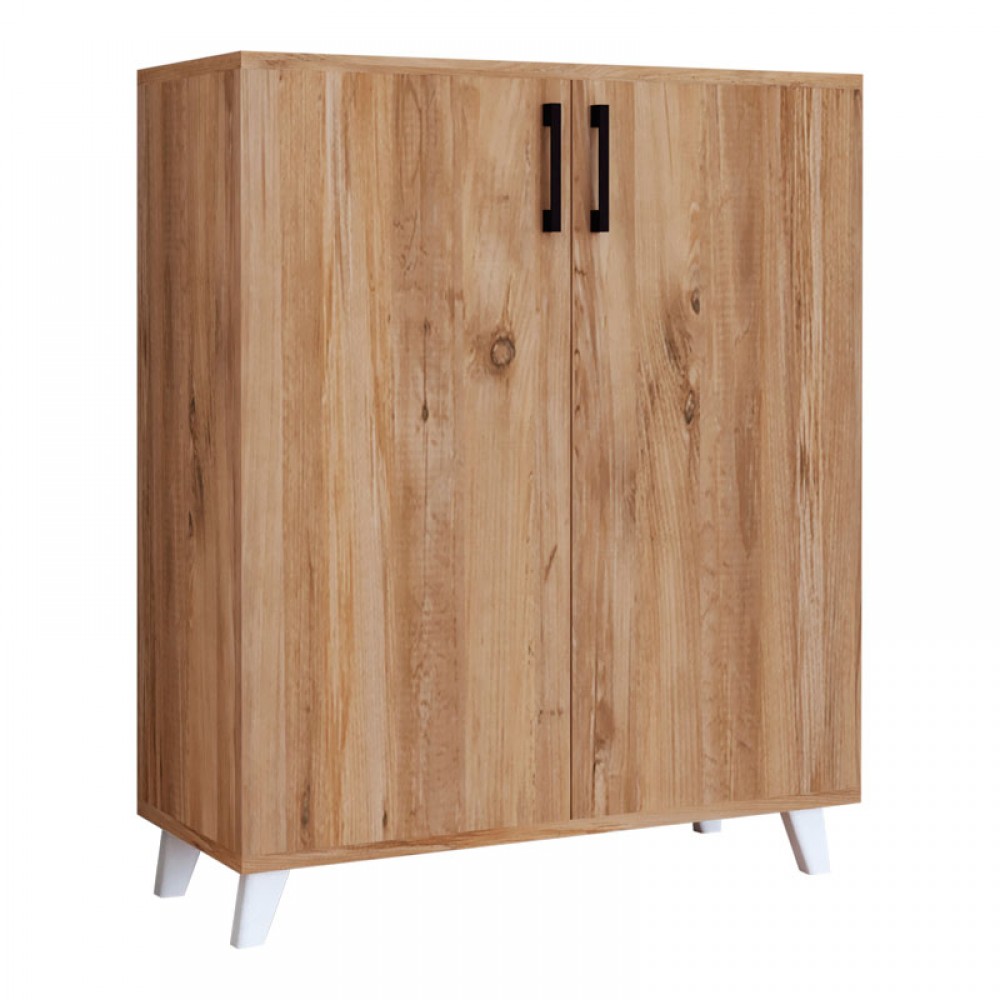 Ντουλάπι κουζίνας/μπάνιου - Παπουτσοθήκη μελαμίνης Lilly Megapap χρώμα pine oak 72x32,5x88εκ.