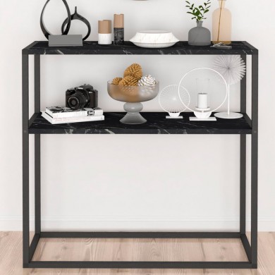 Castel Megapap metal - melamine console in black marble effect color 90x33,5x90cm.