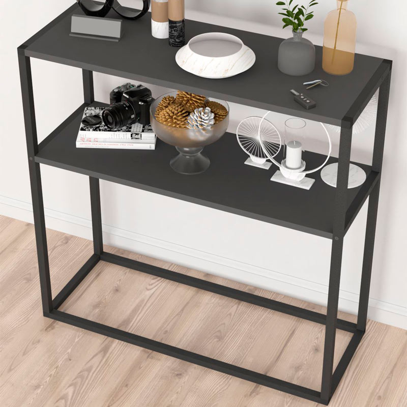 Castel Megapap metal - melamine console in black - anthracite color 90x33,5x90cm.