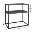 Castel Megapap metal - melamine console in black - anthracite color 90x33,5x90cm.